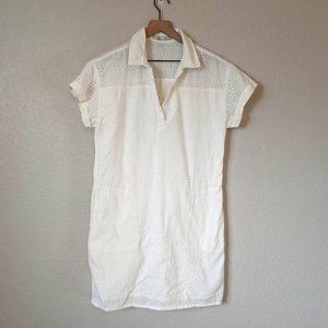 Prana White Eyelet Organic Cotton Dress M